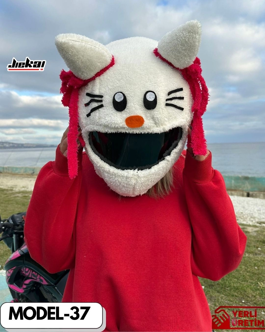 MODEL-37 KASK PELUŞU TEK EBAT HELLO KİTTY