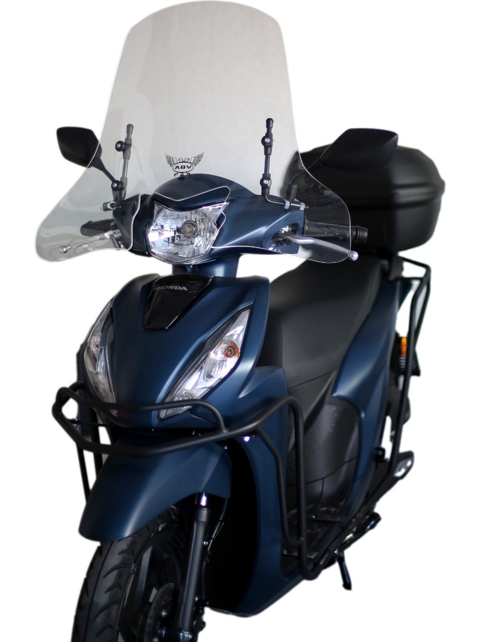 ABV Honda Dio El Korumalı + JUPİTER 125  Şeffaf Tur Camı 59x72.5 cm (21-24) + Bağlantı Ekipmanı