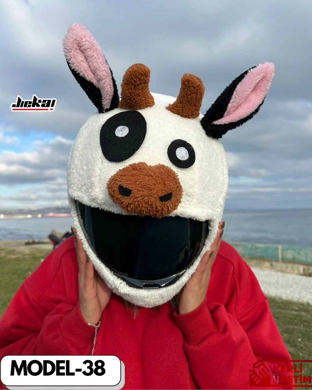 MODEL-38 KASK PELUŞU TEK EBAT HAPPY COW