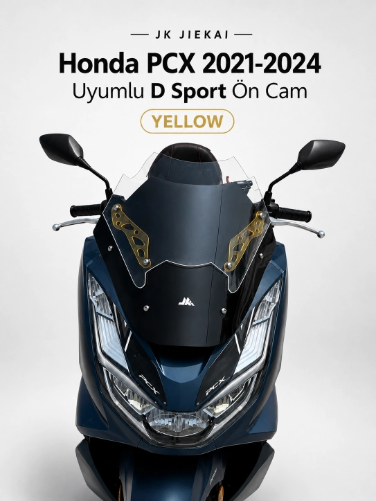 JK JİEKAİ Honda PCX 2021-2024 Uyumlu (*D*)  Sport Ön Cam -YELLOW