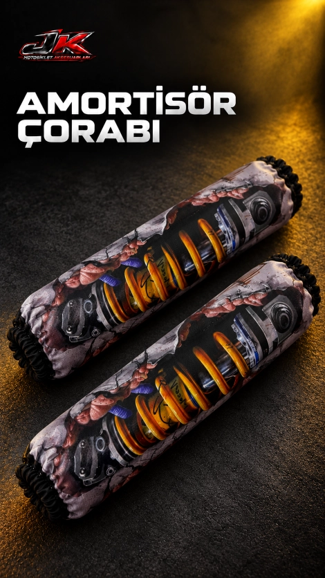 JK JİEKAİ Motosiklet Amortisör Çorabı Desenli Koruyucu Kılıf Sağ Sol 2’li Set A-23
