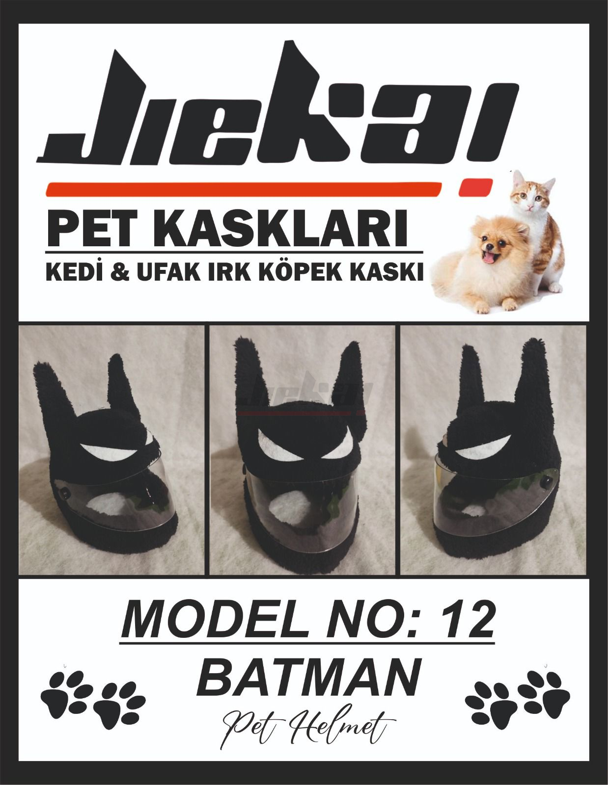 JİEKAİK114 KEDİ VE KÖPEK KASKI  MODEL: 12 ( KASK YERLİ ÜRETİM )