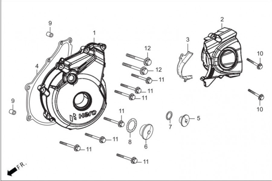 HR-ORT F2996 X PULSE 200  CONTA MOTOR GÖVDESİ SOL KAPAK