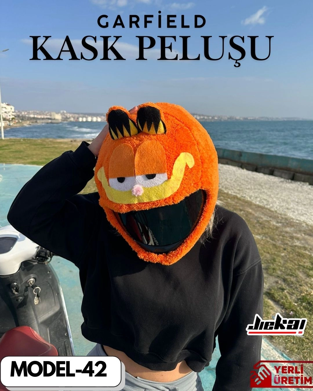 MODEL-42 KASK PELUŞU TEK EBAT GARFIELD