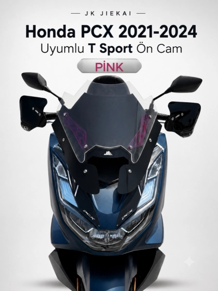 JK JİEKAİ Honda PCX 2021-2024 Uyumlu (*T* ) Sport Ön Cam - PİNK