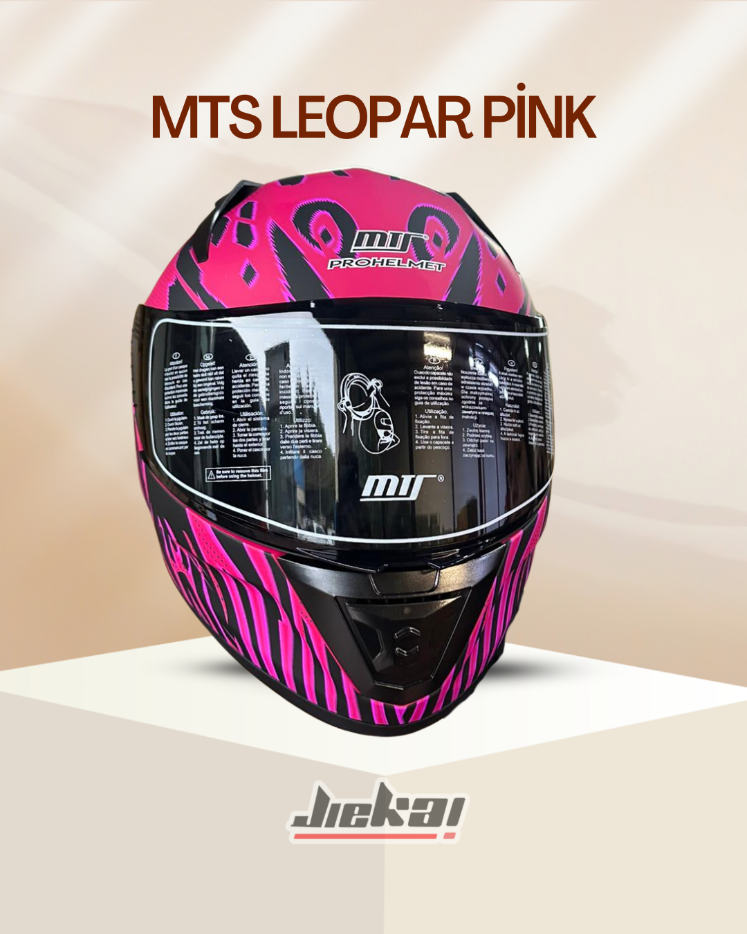 MTS FULL FACE 801 LEOPAR PİNK KASK