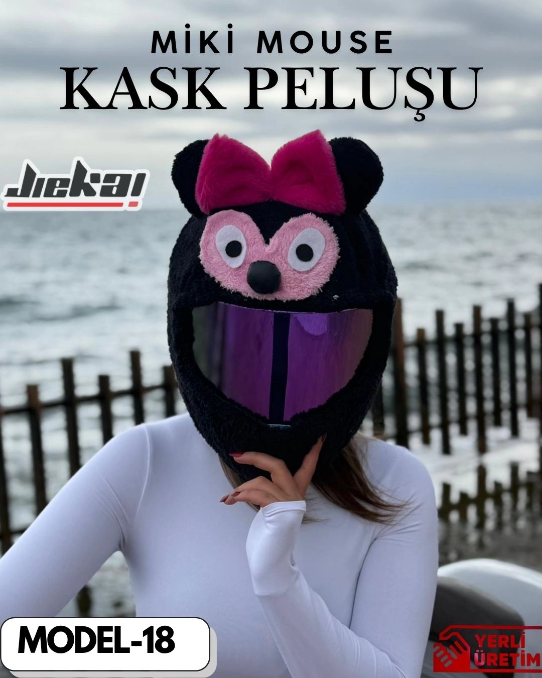MODEL-18 KASK PELUŞU TEK EBAT MİKİ MOUSE
