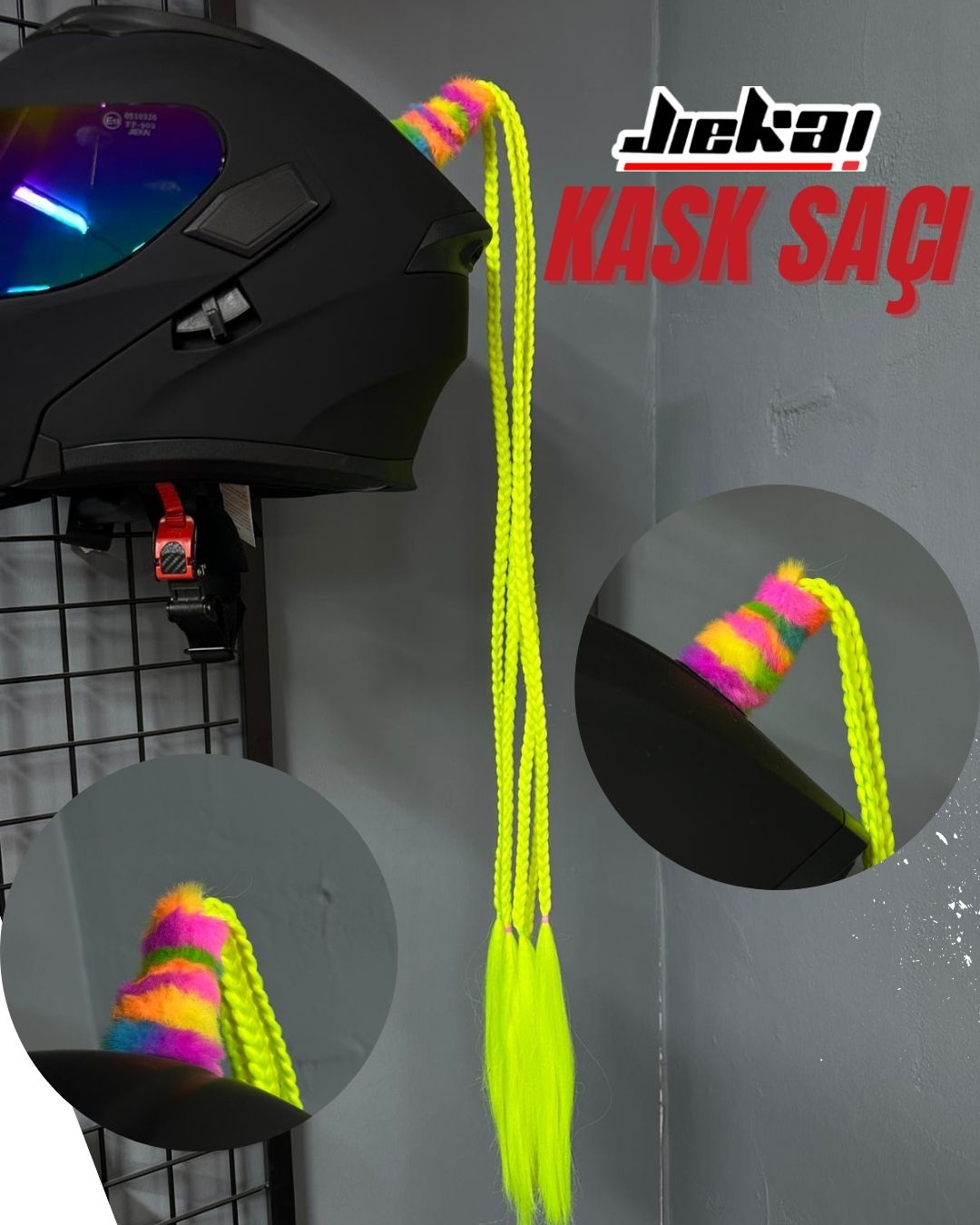 JİEKAİ KASK SAÇI SARI RENK AFRİKA ÖRGÜ MODEL-11