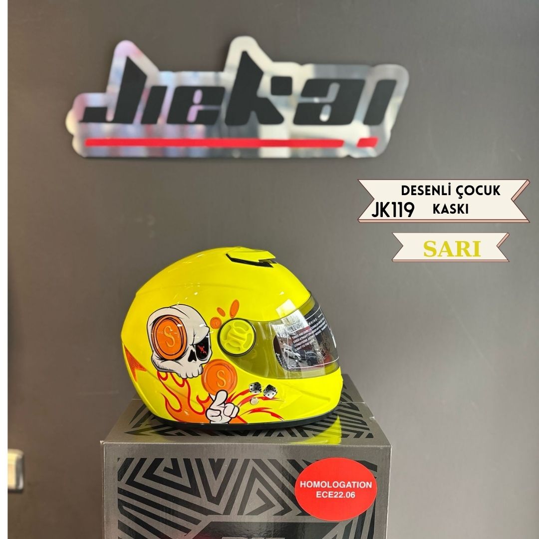 JK119 DESENLİ ÇOCUK KASKI * SARI *