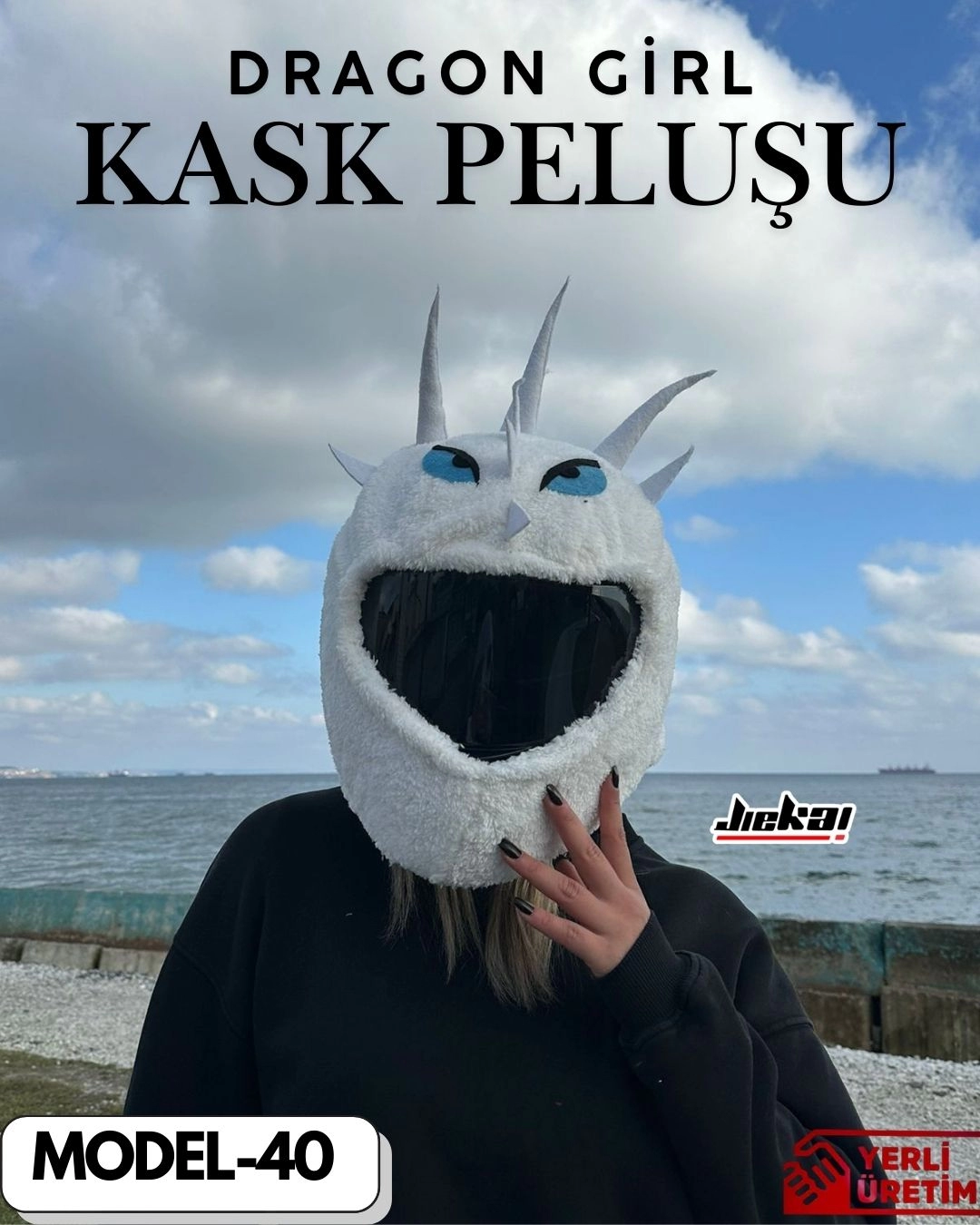 MODEL-40 KASK PELUŞU TEK EBAT DRAGON GİRL