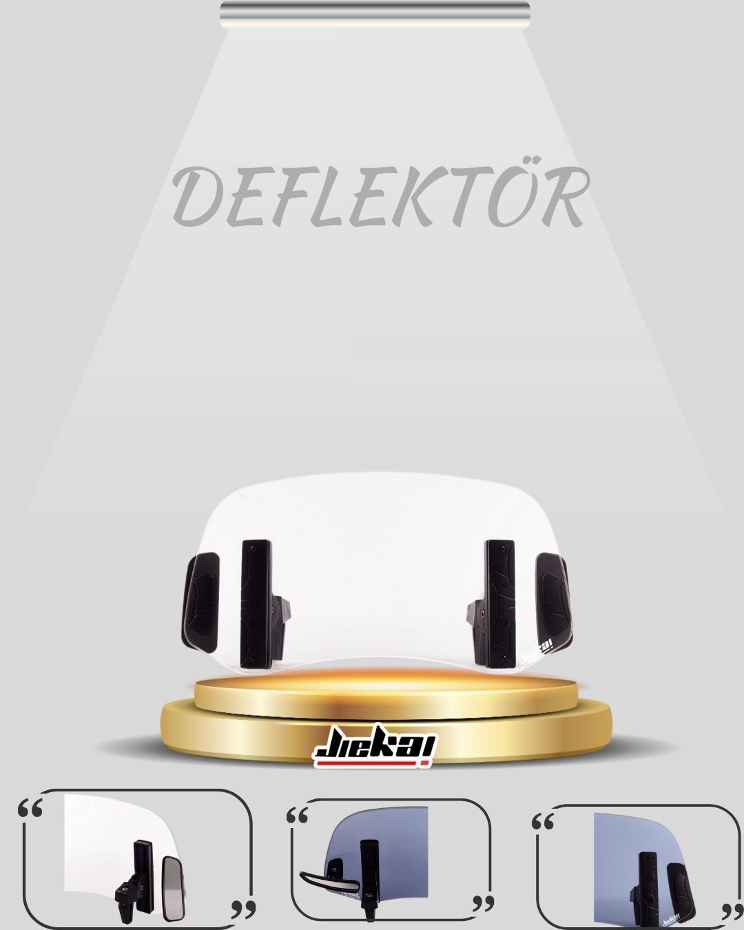 Jiekai DBS007 Dikiz aynalı Universal Çift Bağlantılı Asansörlü Deflektör * ŞEFFAF 29 X 14