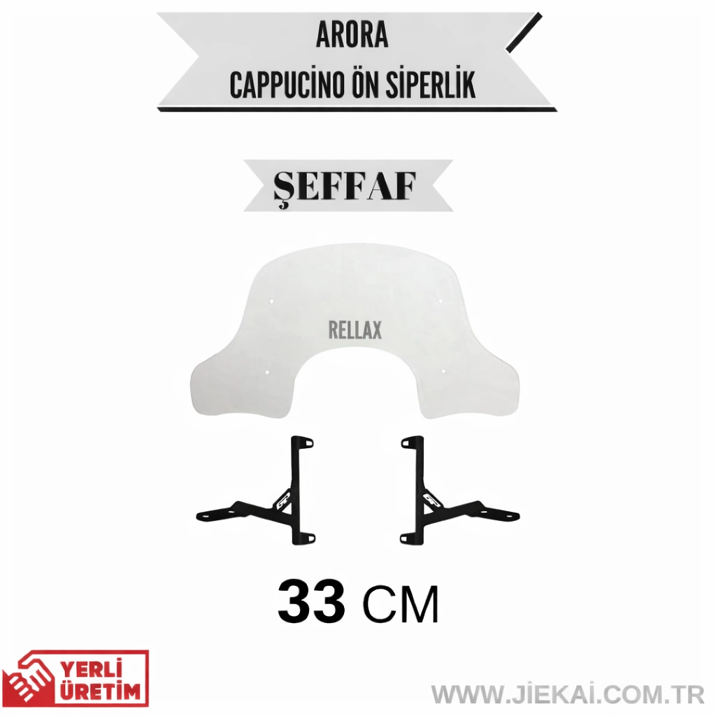 Arora Cappucino 33 CM 50/125 2019-2025 UYUMLU ÖN CAM ŞEFFAF